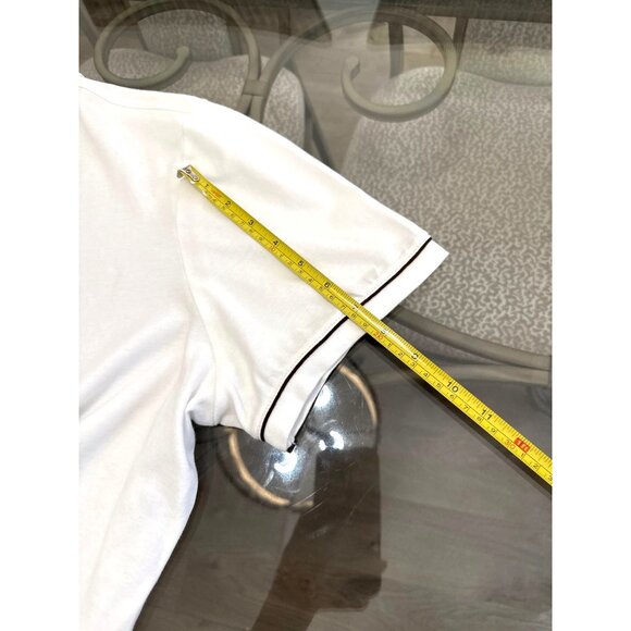 Mens White Express Polo Shirt XL With Contrast Trim & Quarter-Zip Collar - Picture 3 of 6